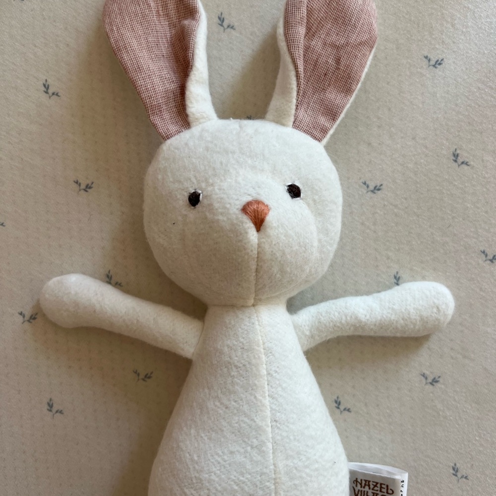 Hazel Village White Rabbit Pink Eared Bunny Plush Toy